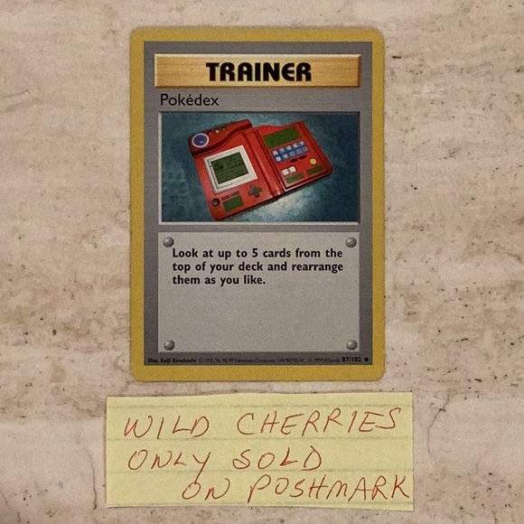Pokemon Pokedex Trainer 1999 Shadowless Card 87/102 Base Set - Picture 2 of 5